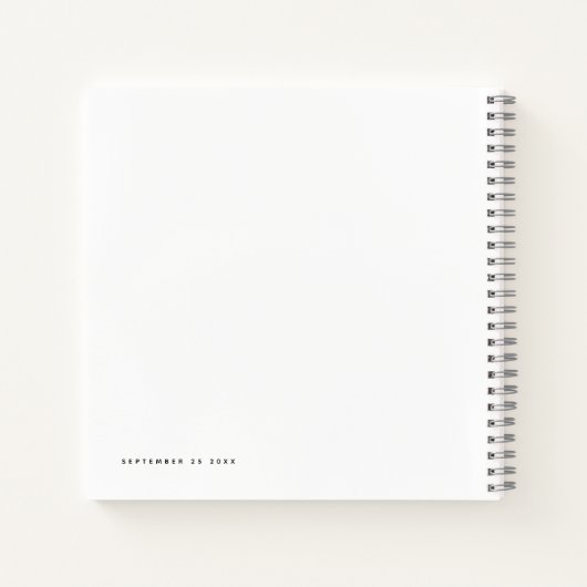 Eenvoudig minimalistisch zwart-witbruidbruidboek notitieboek (Achterkant)