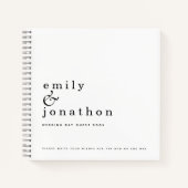 Eenvoudig minimalistisch zwart-witbruidbruidboek notitieboek (Voorkant)