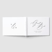 Eenvoudig minimalistisch zwart-withuwelijk gastenboek (Volledig)