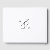 Eenvoudig minimalistisch zwart-withuwelijk gastenboek (Achterkant)