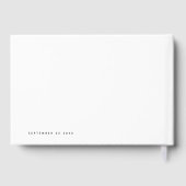 Eenvoudig minimalistisch zwart withuwelijk gastenboek (Achterkant)