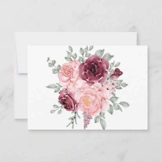 Eenvoudig minimalistisch zwart-witscript RSVP kaartje (Achterkant)