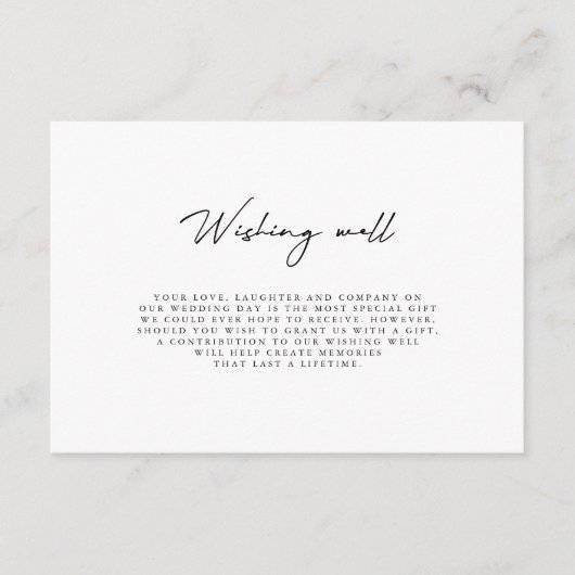 Eenvoudig minimalistisch zwart witwweduwen goed informatiekaartje (Voorkant)