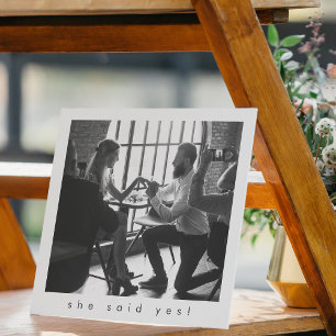 Eenvoudig minimalistisch zwart, zei ze ja foto's save the date