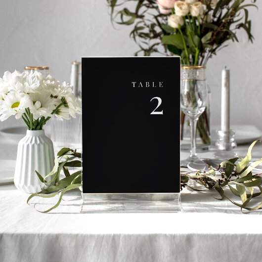 Eenvoudig minimalistisch zwarte-tafelnummer bruilo