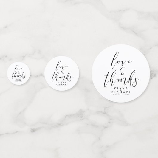 Eenvoudig minimalistische Bedankt voor bruiloft Bl Confetti (Voorkanten)