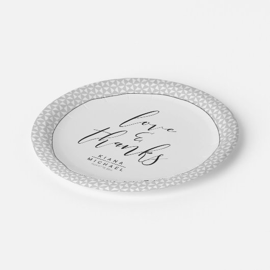 Eenvoudig minimalistische Bedankt voor bruiloft Bl Papieren Bordje (Gekanteld)