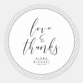 Eenvoudig minimalistische Bedankt voor bruiloft Bl Ronde Sticker