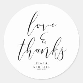 Eenvoudig minimalistische Bedankt voor bruiloft Bl Ronde Sticker