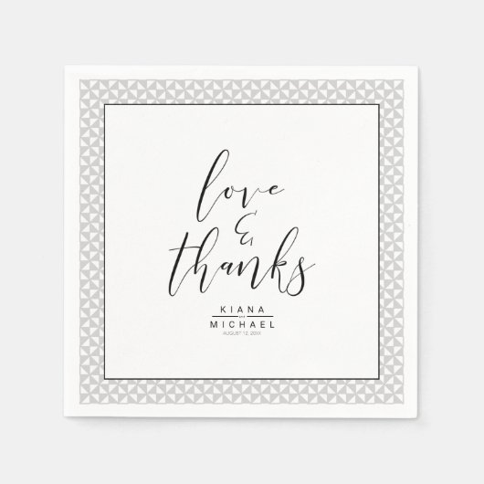Eenvoudig minimalistische Bedankt voor bruiloft Bl Servet (Voorkant)