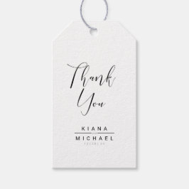 Eenvoudig minimalistische bruiloft Dank u ID523 Cadeaulabel