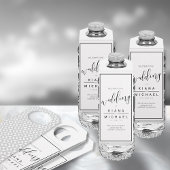 Eenvoudig minimalistische bruiloft Welkom, zwarte Flessenhanger