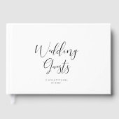 Eenvoudig minimalistische bruiloft zwarte ID523 Gastenboek (Voorkant)