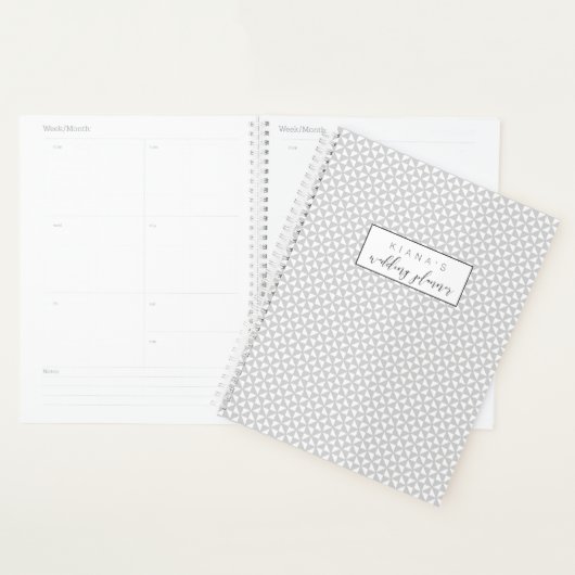 Eenvoudig minimalistische bruiloft zwarte ID523 Planner (Display)
