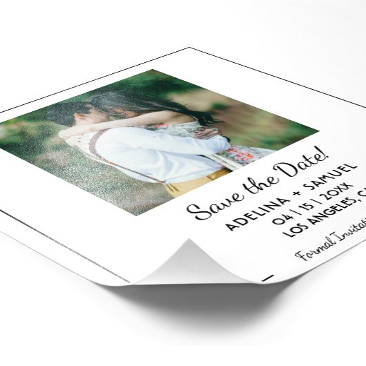 Eenvoudig minimalistische fotobudgetbruiloft, datu foto afdruk (Hoek)