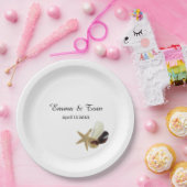 Eenvoudig minimalistische kustbruiloft papieren bordje (Feest)