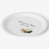 Eenvoudig minimalistische kustbruiloft papieren bordje (Gekanteld)