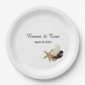 Eenvoudig minimalistische kustbruiloft papieren bordje (Voorkant)