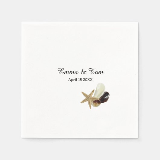 Eenvoudig minimalistische kustbruiloft servet (Voorkant)