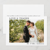 Eenvoudig minimalistische liefde voor weddenschapp bedankkaart (Voorkant / Achterkant)