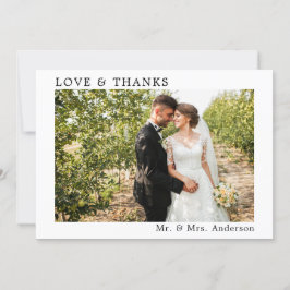 Eenvoudig minimalistische liefde voor weddenschapp bedankkaart