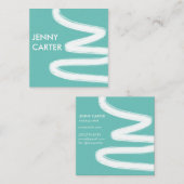 Eenvoudig minimalistische penseelpenseelstreken ko vierkante visitekaartje (Voorkant / Achterkant)