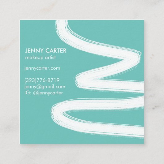 Eenvoudig minimalistische penseelpenseelstreken ko vierkante visitekaartje (Achterkant)