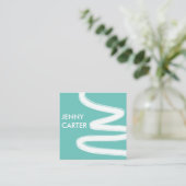 Eenvoudig minimalistische penseelpenseelstreken ko vierkante visitekaartje (Staand voorkant)