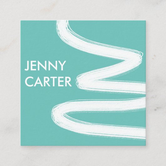 Eenvoudig minimalistische penseelpenseelstreken ko vierkante visitekaartje (Voorkant)