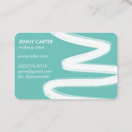 Eenvoudig minimalistische penseelpenseelstreken ko visitekaartje (Achterkant)