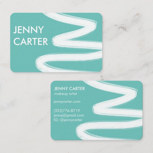 Eenvoudig minimalistische penseelpenseelstreken ko visitekaartje (Voorkant / Achterkant)