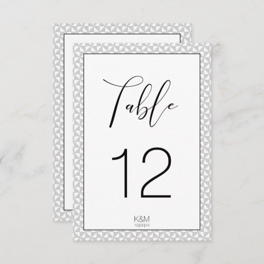 Eenvoudig Minimalistische Tafel Nummers Zwart ID52 Kaart (Voorkant / Achterkant)