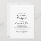 Eenvoudig Minimalistische Trouwontbijt Kaart (Voorkant)