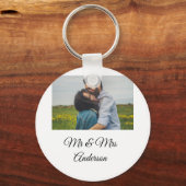 Eenvoudig minimum aantal Mr. en mrs voegen jouw na Sleutelhanger (Voorkant)