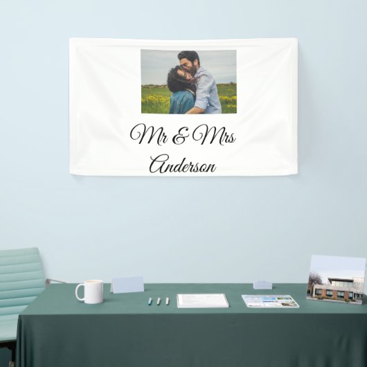 Eenvoudig minimum aantal Mr. en mrs voegen jouw na Spandoek (Beurs)