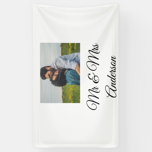 Eenvoudig minimum aantal Mr. en mrs voegen jouw na Spandoek (Verticaal)