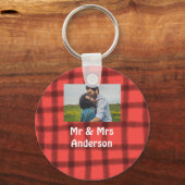 Eenvoudig minimum aantal Mr. & mrs voegen jouw naa Sleutelhanger (Voorkant)