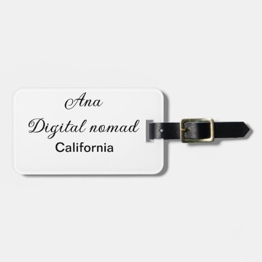 Eenvoudig minimum jouw naam tekst toevoegen plaats bagagelabel (Voorkant horizontaal)