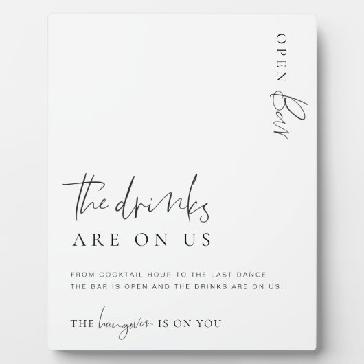 Eenvoudig Minimum Open Bar-menu Fotoplaat (Voorkant)