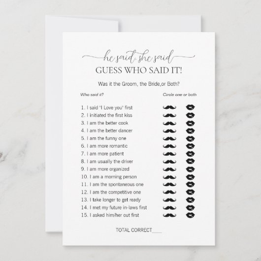 Eenvoudig minimum zei hij dat ze Vrijgezellenfeest Kaart (Voorkant)