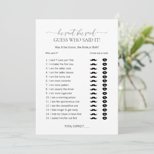 Eenvoudig minimum zei hij dat ze Vrijgezellenfeest Kaart (Staand voorkant)