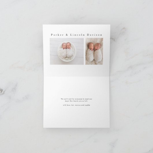 Eenvoudig minimumaantal foto's bij geboorte aankondiging (Binnen)