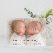 Eenvoudig minimumaantal foto's bij geboorte aankondiging (Staand voorkant)