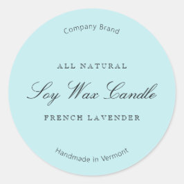 Eenvoudig minimumaantal lichtblauwe kaarsen ronde sticker