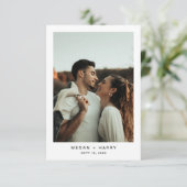 Eenvoudig minimumaantal met foto-bruiloft bedankkaart (Staand voorkant)