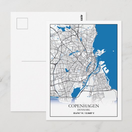 Eenvoudig minimumaantal ritten in Kopenhagen Denem Briefkaart (Voorkant / Achterkant)