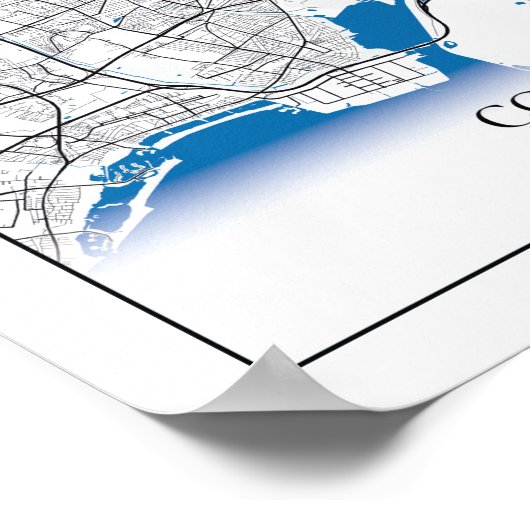 Eenvoudig minimumaantal ritten in Kopenhagen Denem Poster (Hoek)