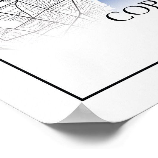 Eenvoudig minimumaantal ritten in Kopenhagen Denem Poster (Hoek)