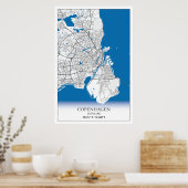 Eenvoudig minimumaantal ritten in Kopenhagen Denem Poster (Keuken)