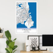 Eenvoudig minimumaantal ritten in Kopenhagen Denem Poster (Thuiskantoor)